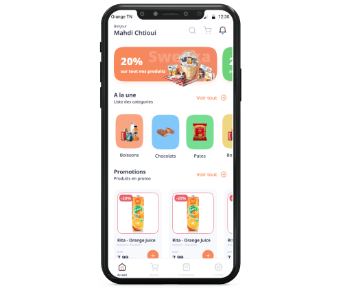 Sweaka Market app interface showcasing a user-friendly platform for retailers to manage inventory, orders, and sales efficiently.